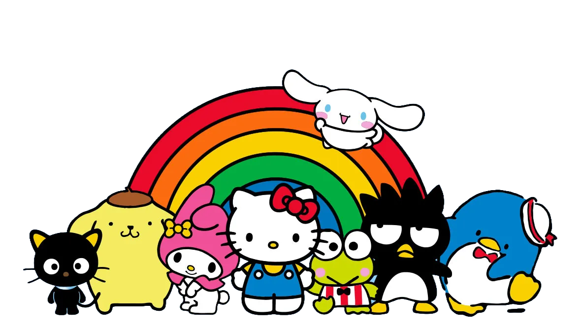 A picture of hello kitty and friends
